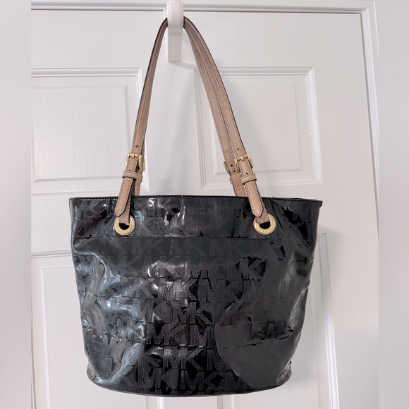 Michael Kors Patent Leather Black Tote Bag - Picture 3 of 7